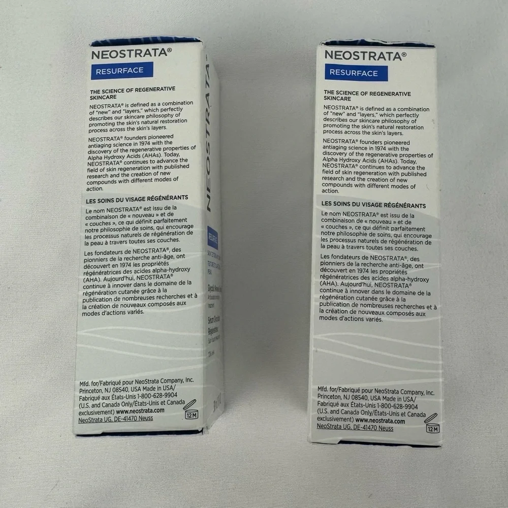 Lot of 2 NeoStrata Resurface Glycolic Renewal Serum 10% AHA 30ml / 1oz New